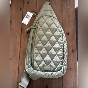 Vera Bradley Quilted Crossbody Bag in Sage Green
